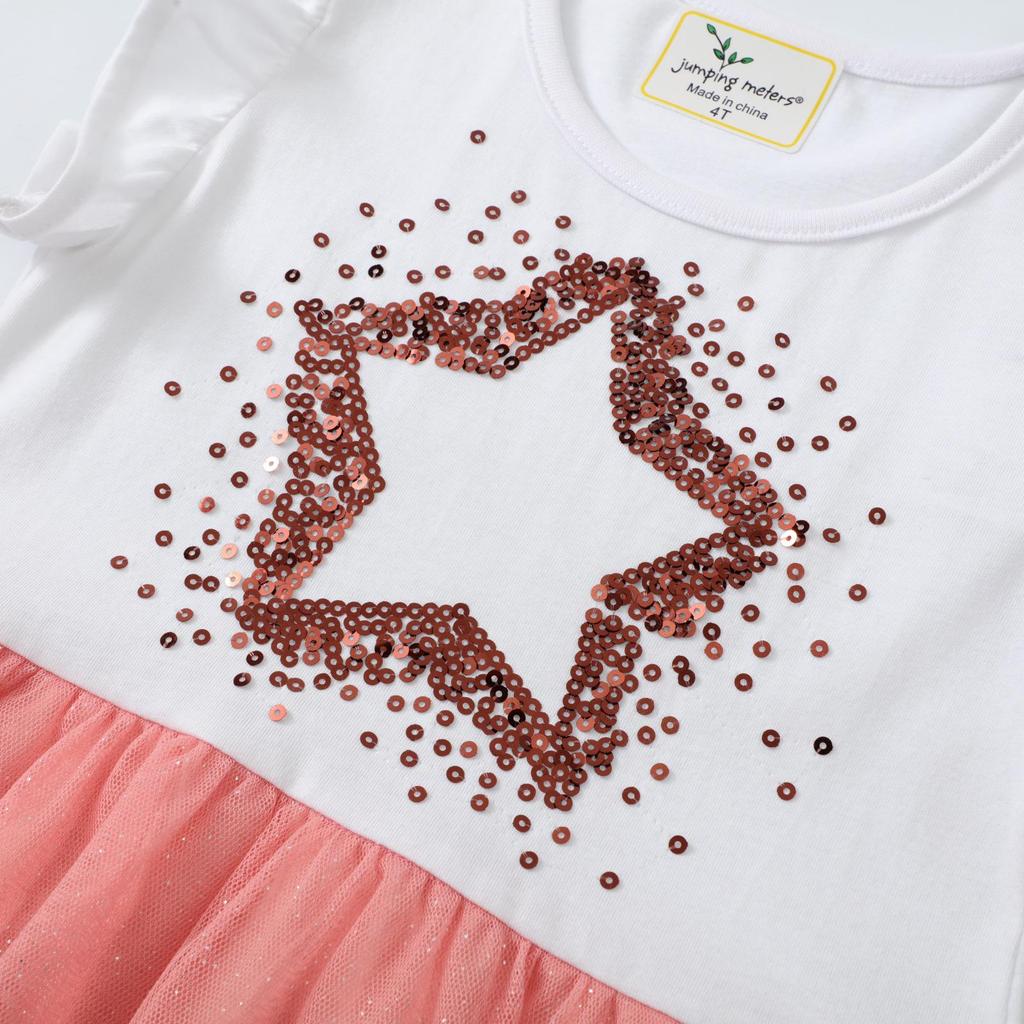 Girls' Summer Dress – European and American Style, Knitted with Sequin Embroidery
