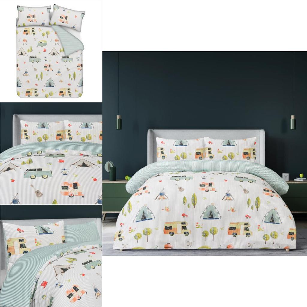 Reversible Camping Bedding Set With Digital Print For Home Sleep Comfort
