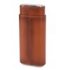 3 Finger Cigar Case Iron Cover Portable Soft Glossy Leather Cigar Holder Case with Cutter for