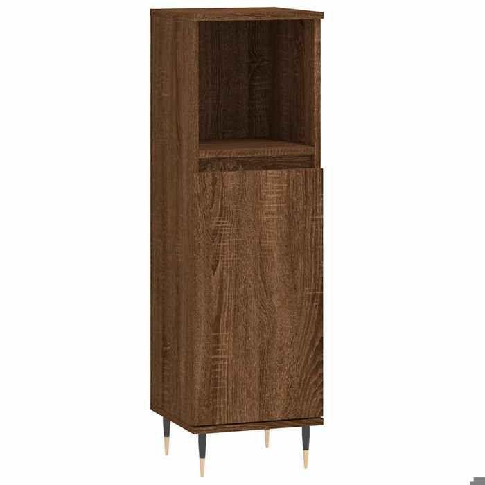 VidaXL Bathroom Cabinet Brown Oak 30x30x100 Cm Engineered Wood 831555