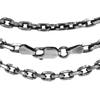 Gin No Silver 925 Smoked Azuki and Black Chain Only [Shinjuku Kura] (Lightweight) 4-Sided Chain, Approx. 4.1mm Wide, 40-60cm (55cm) Long, Men's