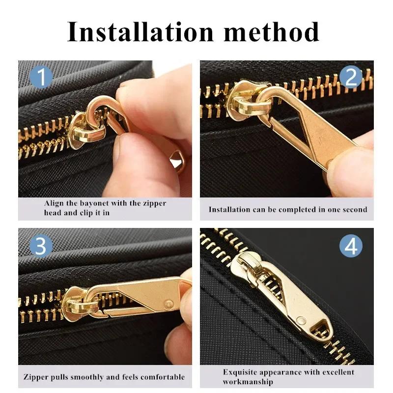 10Pcs Universal Zipper Puller Detachable Metal Zipper Head Repair Kits For Zipper Slider DIY Craft Sewing Clothes Accessories