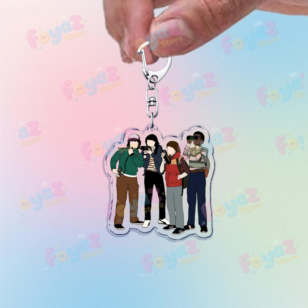 Tv Show Will Byers Keychain for Accessorie Bag Eleven Joyce Byers Art Hellfire Charm Keyrings Jewelry Friends Club Gifts