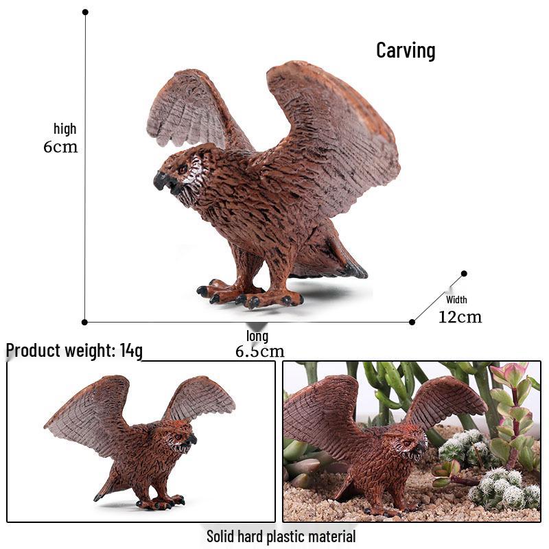 Children's Animal Simulation Toy Set: Eagle, Falcon, Secretary Bird, Owl Figurines