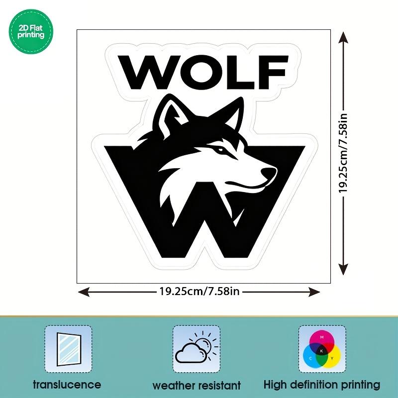 2pcs  Window Sticker, Self-Adhesive Glass Decal, Home Decor Wall Sticker, Wolf Head Logo, Black and White Minimalist Style, Static Cling,