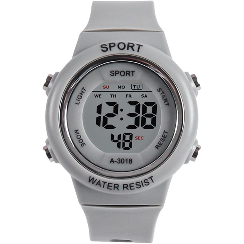 Kids Unisex Digital Watch Lightweight Simple Casual Sports Watch with Alarm Stopwatch and Water Resistant Gray
