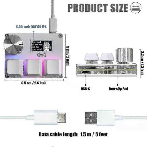 Sayodevice Osu O3c Szybki Trigger Hall Effect Przełączniki Magnetyczne Liniowe Klawiatura z Pokrętłem I Ekranem, Kopiuj Wklej, skrót, klawisz makro