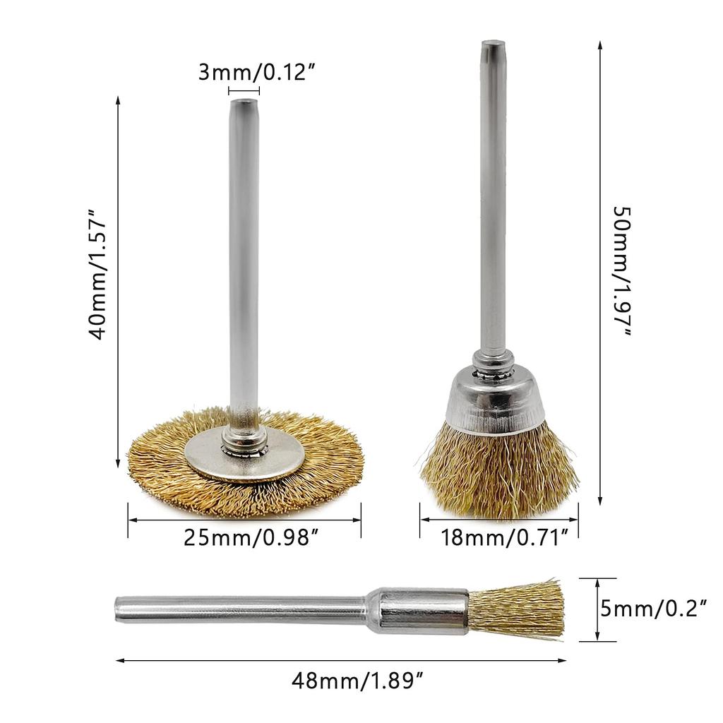 Wire Wheel Brush Set 36 Pcs/Set, Brass and Wire Brush Set, Rotary Tool Accessories for Polishing and Cleaning Tools