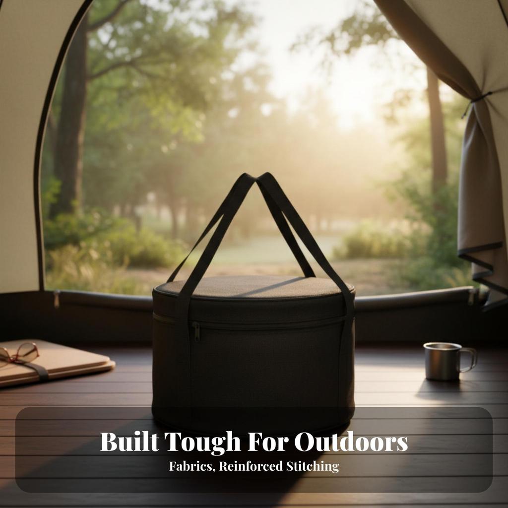 Camping Storage Bag Portable Cylindrical Soft-Sided for Campers