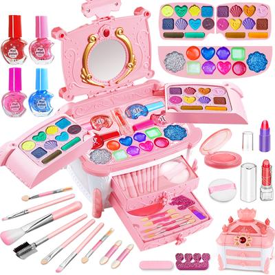 Kit de maquillage pour filles, kit de maquillage lavable pour enfants, jouets cosmétiques, cadeau pour petites filles, ensemble de déguisement pour tout-petits, anniversaire