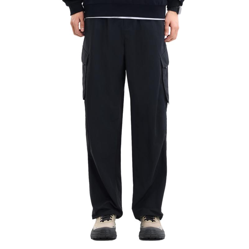 Li Ning Outdoor CF Reflective Ice Feel Comfortable Water Resistant Straight Leg Cargo Pants Men Pants Black AYKW601-3