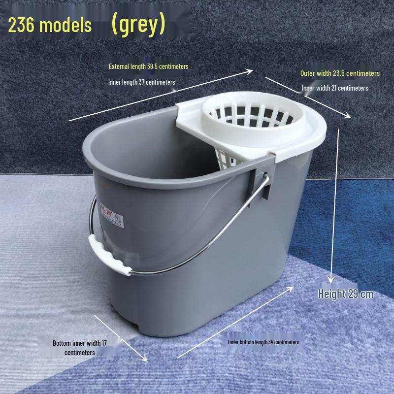 Enhanced Rectangular Mop Bucket with Hand-Press Squeeze for Easy Cleaning - Durable Plastic Design for Household Use