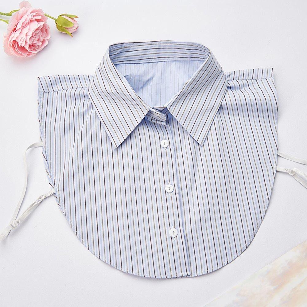 Detachable Front Tie Vintage False Blouse Collar Fashion Stripes Fake Collar  for Women
