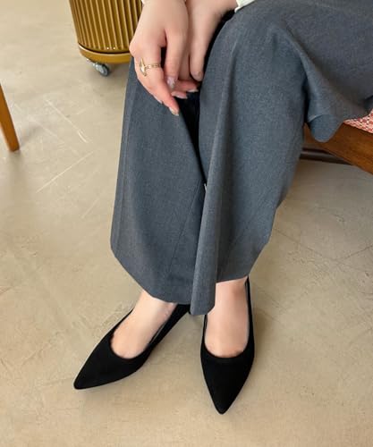 Oriental Traffic R-3202 Women's Black Pumps with a 5cm Heel, Jumping Design, Comfortable Walking, Comfortable Fit, Cushioned Heel, Size 22.5cm, Busine