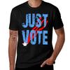 Just Vote Patriotisches Wahl Design T-Shirt Minimalistisch Lässig Kurzarm Top