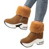 Winter Damen Warme Sneaker Plateau Schneestiefel Damen Leopard Knöchelhohe Stiefel Weibliche Plüsch Freizeit Schuhe Seitenreißverschluss Kurze Stiefel
