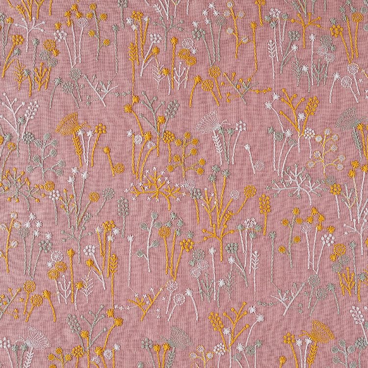 120cm breit x 95cm lang Vintage Floral Bestickter Ramie Stoff für DIY Handwerk (blau)