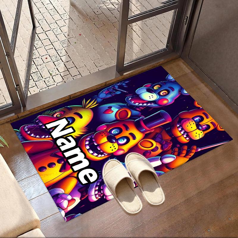 Custom Name Personalized Five Nights at Freddy's Print Carpet, Versatile Home Decor Rug, for Playroom, Apartment, Balcony, Entryway, Hallway Gift