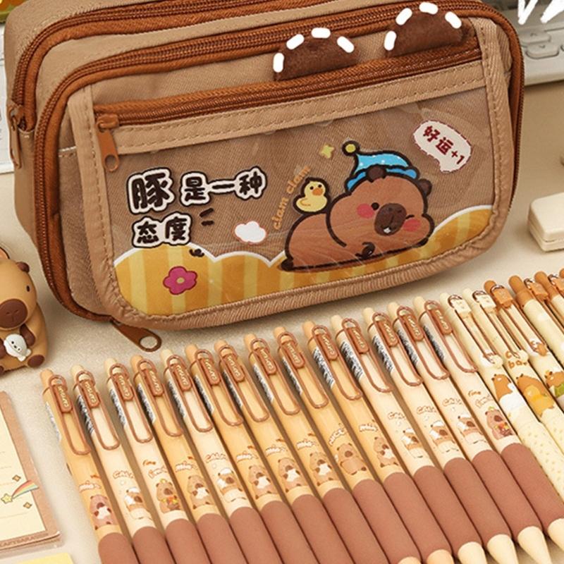 Pencil Case Cartoon Capybara Pen Bag Large Capacity Pencil Pouch Lovely Pencil Bag School Office Supplies for Student