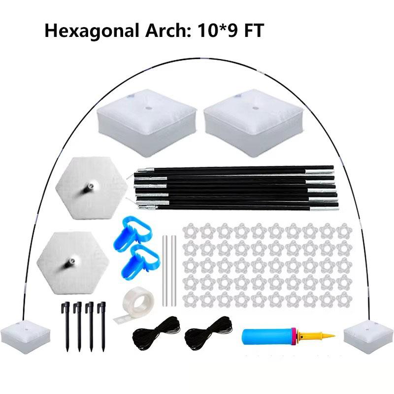 

9 футов в высоту и 10 футов в ширину, регулируемые пластиковые подставки для воздушных шаров, набор с основаниями, заполняемыми водой, и мешком с водой, 50 зажимов для воздушных шаров Style B