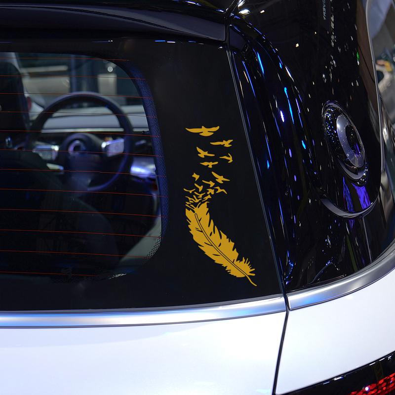 Creative Feather Car Sticker Waterproof Decals Personalize Styling Accessories For Skoda Seat VW Volkswagen Suzuki Smart Toyota