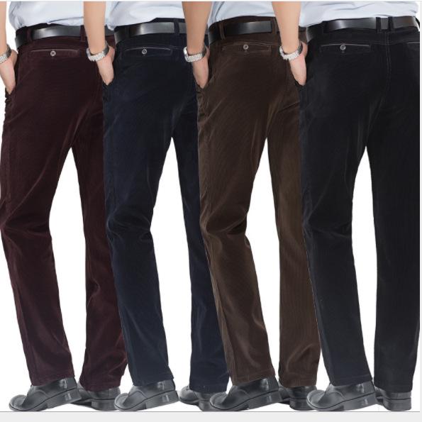 Men's Autumn/Winter Corduroy Pants - Casual Long Trousers for Middle-Aged & Elderly