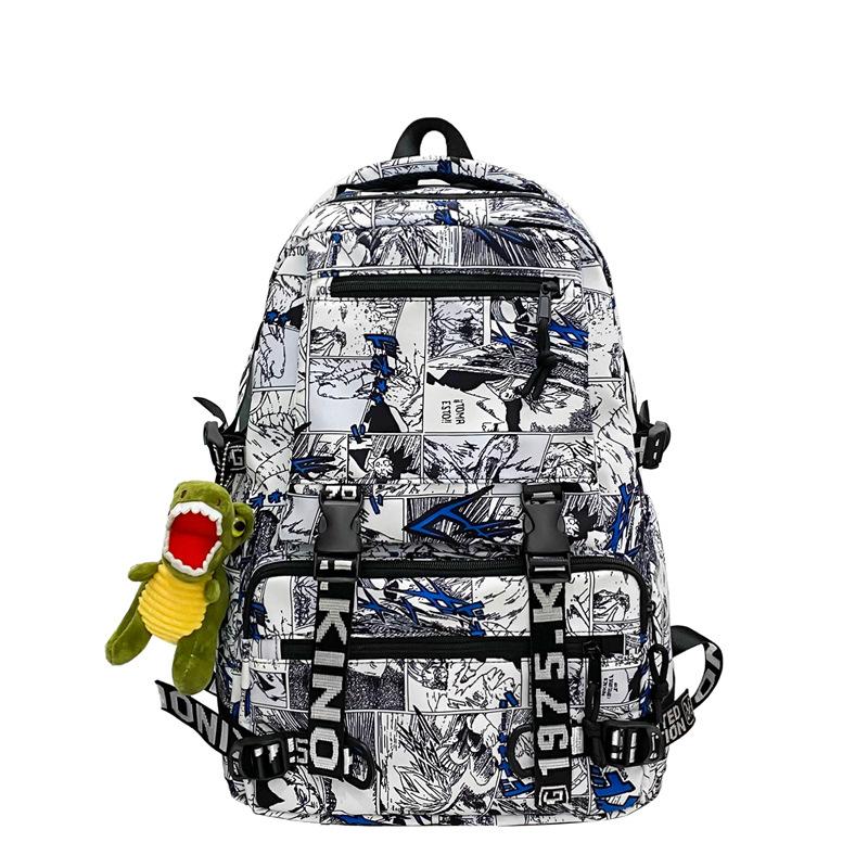 New graffiti locomotive student schoolbag outdoor hiking backpack
