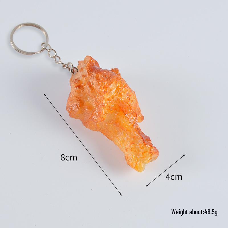 Simulated French Fries & Fried Chicken Keychain - Food Model Props and Toys