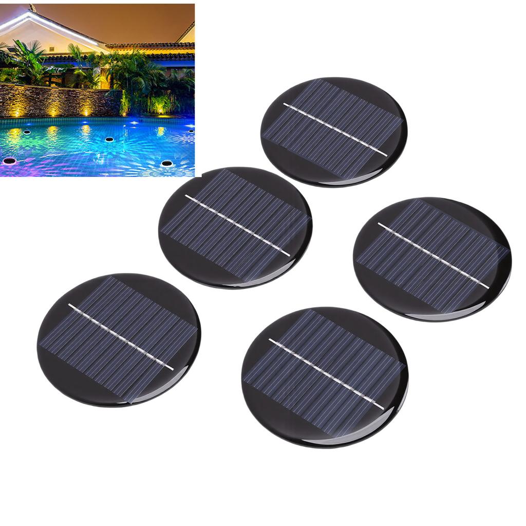 5pcs Round Solar Panels 0.28W Round Monocrystalline Silicon Solar Cell Panels for Small Electronic Devices