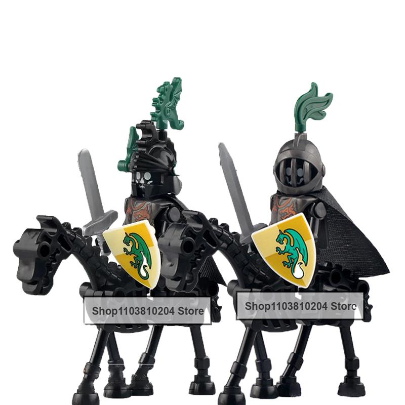 Skeleton Soldier Army King Knight Undead Horse Warrior Bricks Building Block Ringwraith Saddle Roman Soldiers Sword Waffen Toys