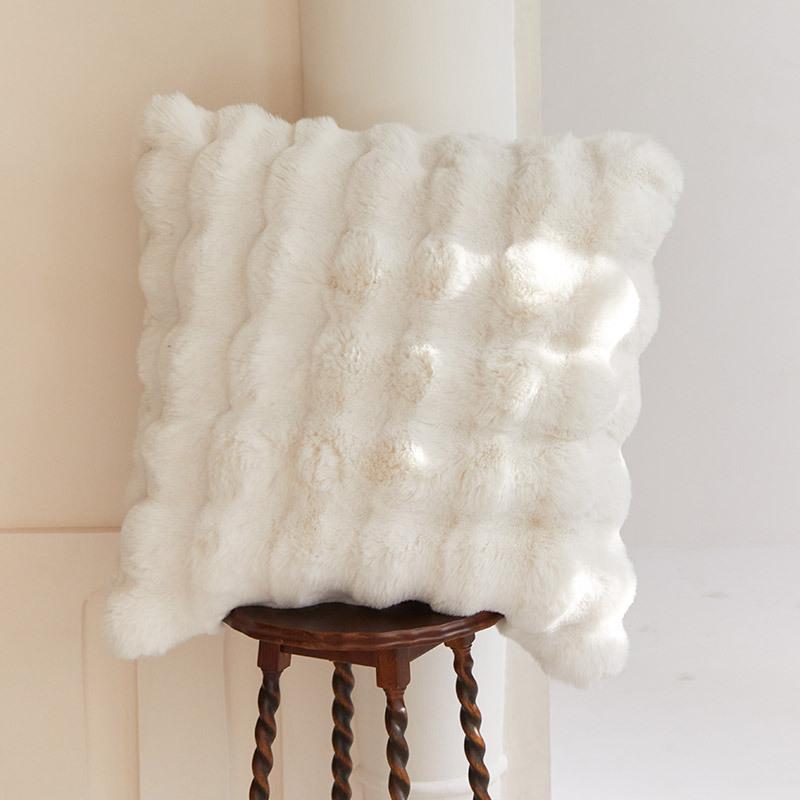 Double-Sided Thickened Faux Rex Rabbit Fur Blanket - Warm Bubble Fleece Throw for Office or Sofa