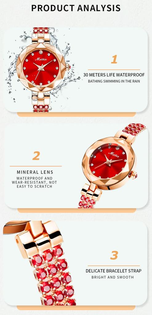 This Waterproof Crystal Bracelet Watch Features a Quartz Movement and Is Perfect As a a Luxury Bangle and Small Watch In Stylish, Women's Simple,