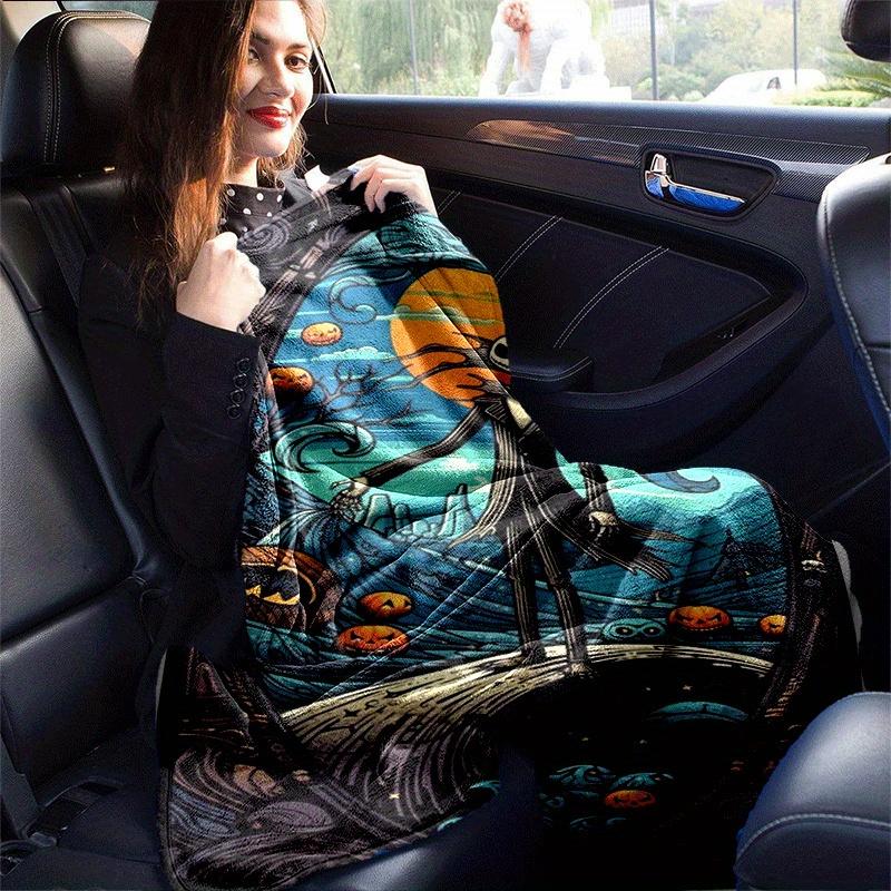 1pc The Nightmare Before Christmas Printing Blanket - Soft, All-Season Throw for Living Room, Bedroom,Personalized Gift with Adorable Cartoon Design