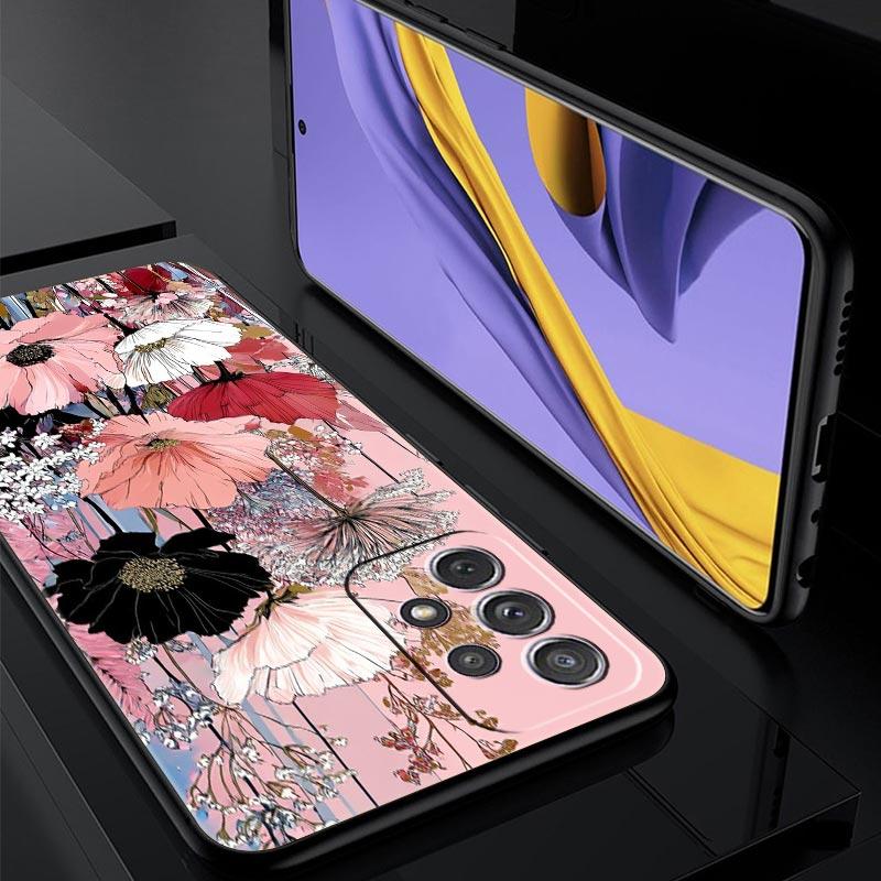 Oil Painting Flowers Pattern Design Phone Case for Samsung Galaxy A55 A35 A15 A14 A13 A25 A54 A51 A71 A72 A73 A32 A41 Soft TPU