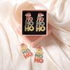 Creative Zircon Bead Letter Earrings for Women - Festive European-American Design