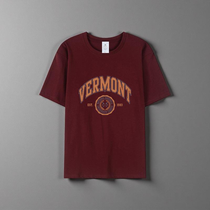 Sommer Neues Unisex Vielseitiges Reines Baumwoll-T-Shirt Modisches Lässiges Rundhals-Oberteil Atmungsaktives Locker Sitzendes Bedrucktes Kurzarmhemd