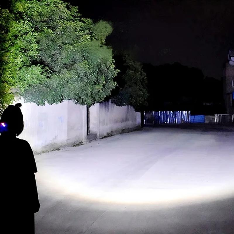 2025 Ultra Mocna Latarka Czołowa 2*LED Dużej Mocy Akumulatorowa Latarka Punktowa Wbudowany Akumulator Latarka Czołowa Daleki Zasięg Światła Myśliwskie