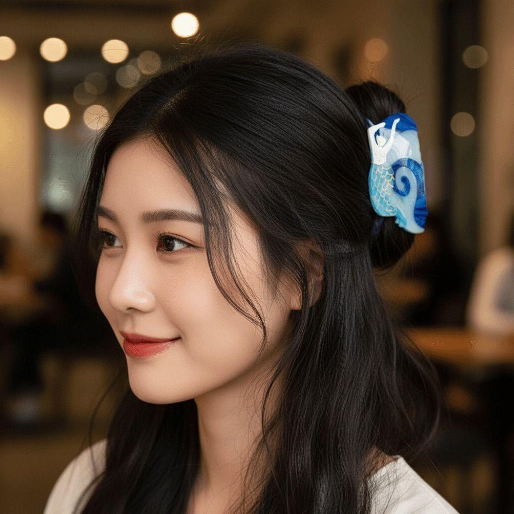 Ocean Mermaid Hair Claw Clips Funny Women Accessories Cute Acetate Shark Hairpin Jewelry Gift