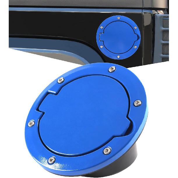 Black Gas Cap Cover Fuel Filler Door Cover Compatible with 2007-2017 Wrangler JK JKU 2/4-DOOR(NOT FOR 2018+ JL MODELS)