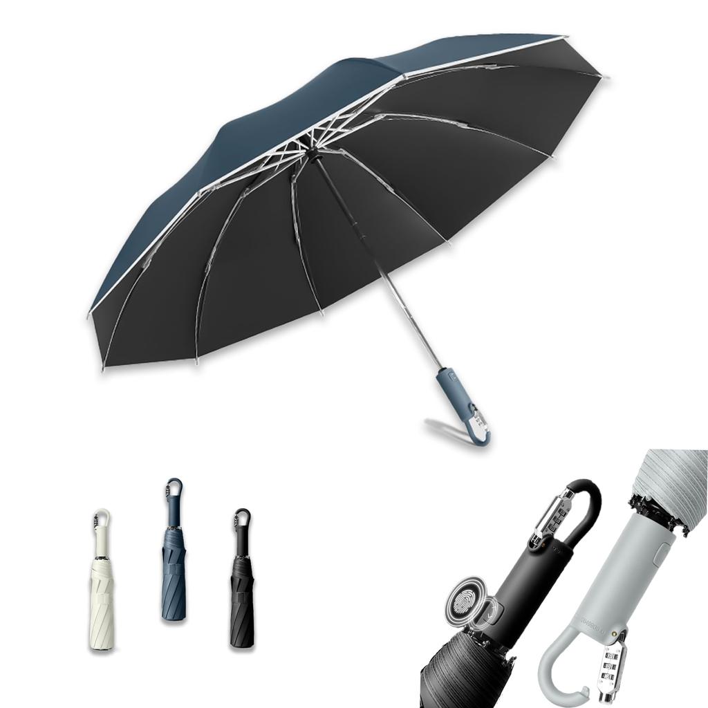 Parapluie pliant Queen Flower avec PIN Automatique 10 Adapté pour la Pluie ou l'Eau Forte Lumière UV Chaleur Parfait pour une Utilisation Pluvieuse et Typhon Verrouillage, Une Touche