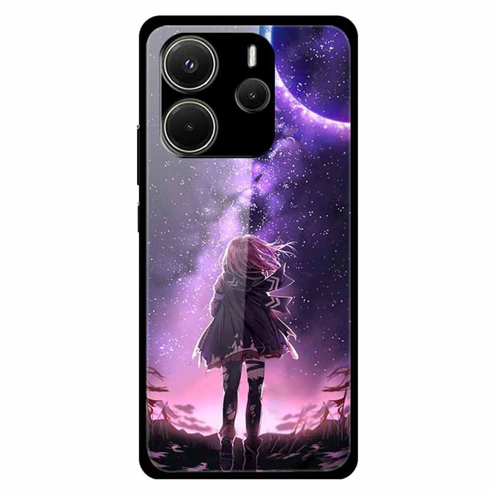 For Xiaomi Redmi Note 14 4G (163.25x76.55x8.16mm) Case Pattern Printed Tempered Glass Phone Cover