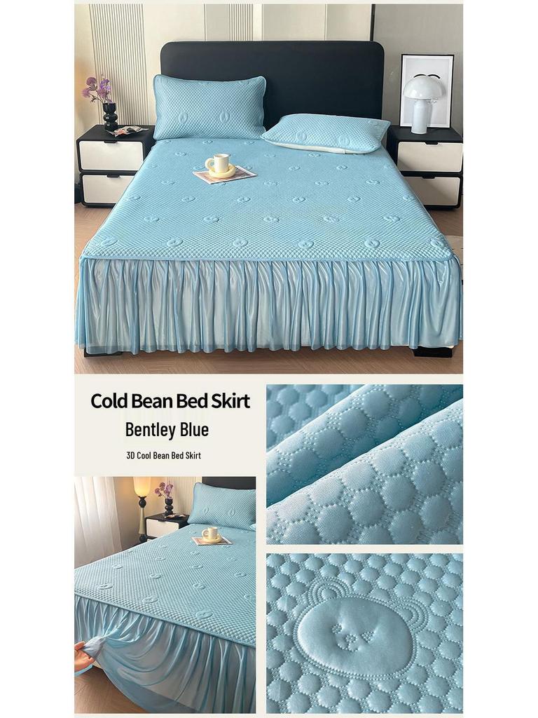 2025 Sommer Kühlmatte aus Eis-Seide – Waschbar, Rutschfest, Spannbettlaken für Zuhause