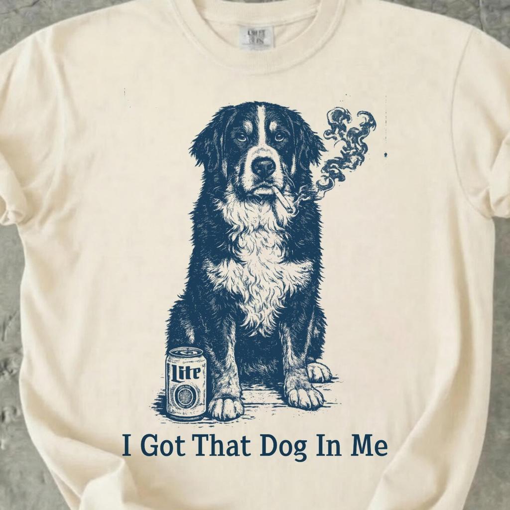 Bernese Mountain Dog Shirt, Funny Linocut Dog Meme Tee