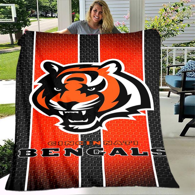 1pc Blanket - Cincinnati Bengals LOGO Print Design, Lightweight Blanket for Sofa, Bed- Soft &Warm, Gift for All Seasons