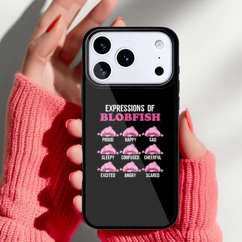 Cartoon Blobfish Phone Case for iPhone 17 16 15 14 13 Pro Max Back Cover for 12 11 Pro Coque