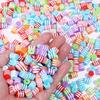 100pcs/Lot 8mm Resin Barrel Beads Rainbow Loose Space Beads For Jewelry Making Accessories DIY Bracelet Necklace Wholesale