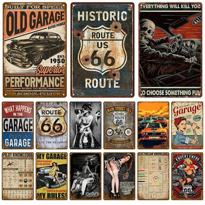 Wanddeko Kunst Vintage Plakette Blechschild Retro Rennmotoröl Metallschild Poster Platte Für Bars Garage Man Cave Café Club