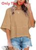 Casual Loose Fit T Shirt With Spliced Cotton Polyester Blend For Women