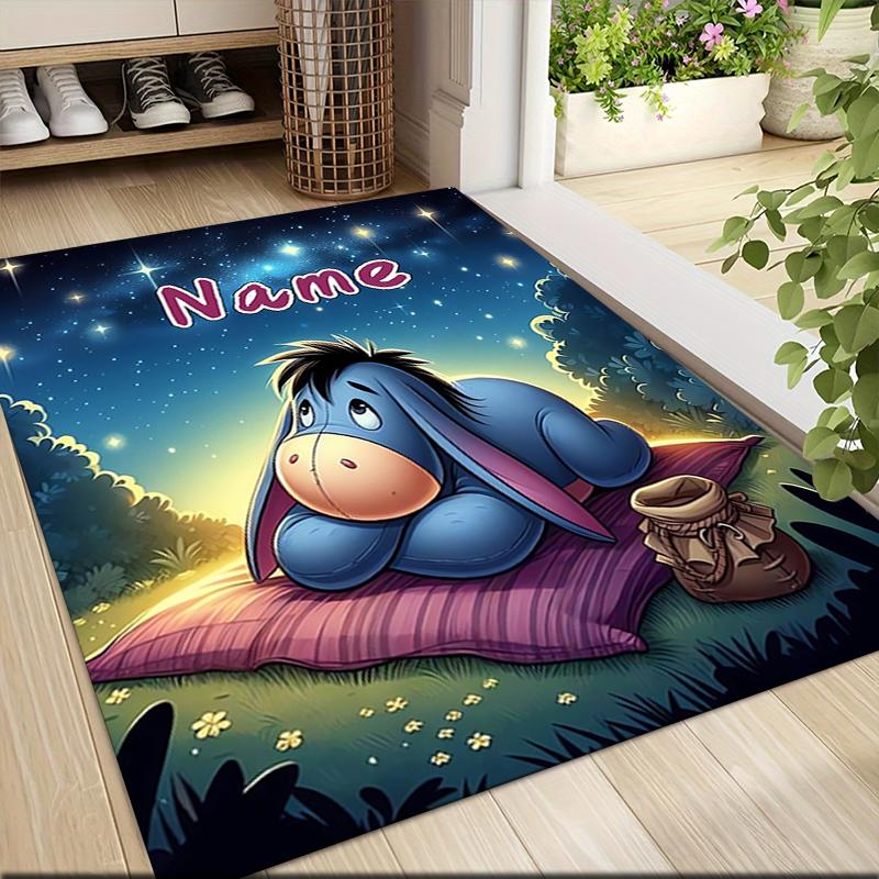 Custom Name "Pooh Tiger Adventure" Carpet Rug Customizable Soft Washable Anti-Slip Home Living Room Sofa Mats Personalized Rug. 0909398