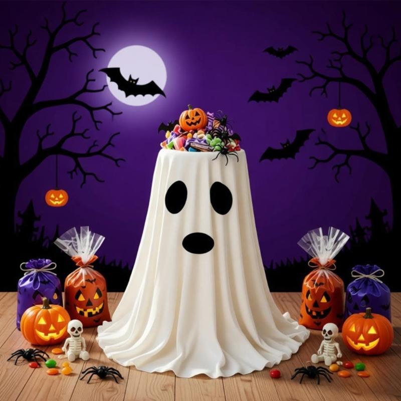 Halloween Treat Display Bowl Specters Candy Dish for Entry Tables and Party Setups, Open Top Server for Small Snacks